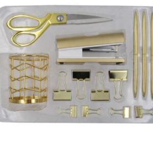 High class office home used christmas gift gold color rose gold stationery set with cheap price