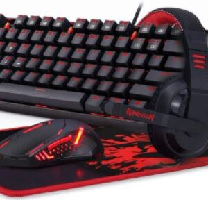 Redragon K552-BB Mechanical Gaming Keyboard and Mouse Combo & Large Mouse Pad & PC Gaming Headset with Mic